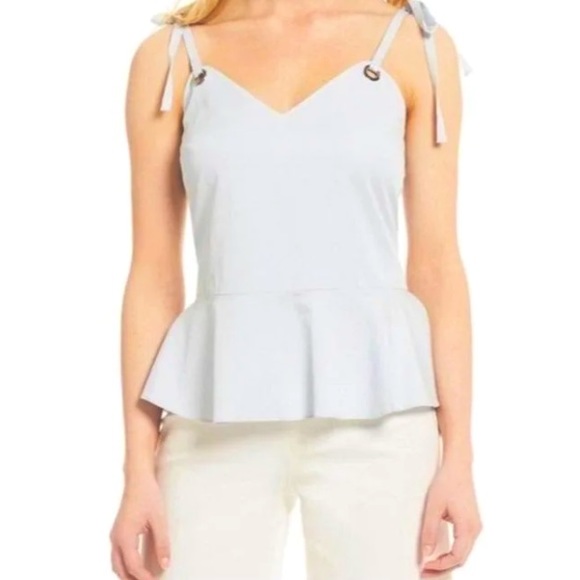 Gianni Bini Tops - Gianni Bini Crystal Blue Peplum Tank Large